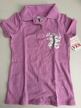 💜🩶💟YES Lilac Polo Tee Top NWT